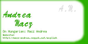 andrea macz business card